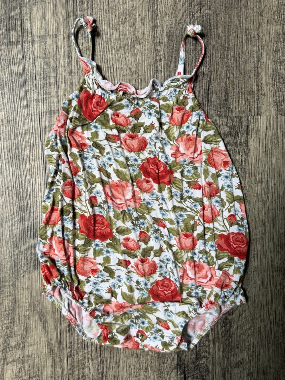 Posh Peanut Floral Bubble Romper - Rose Print